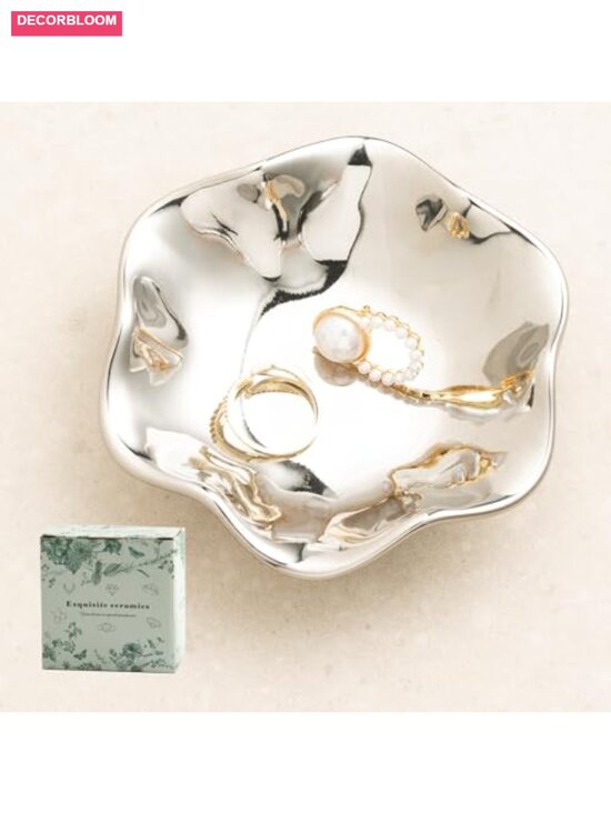 Other - Ceramic Lotus Leaf Trinket Dish Ring Holder Jewelry Organizer Vanity Decor